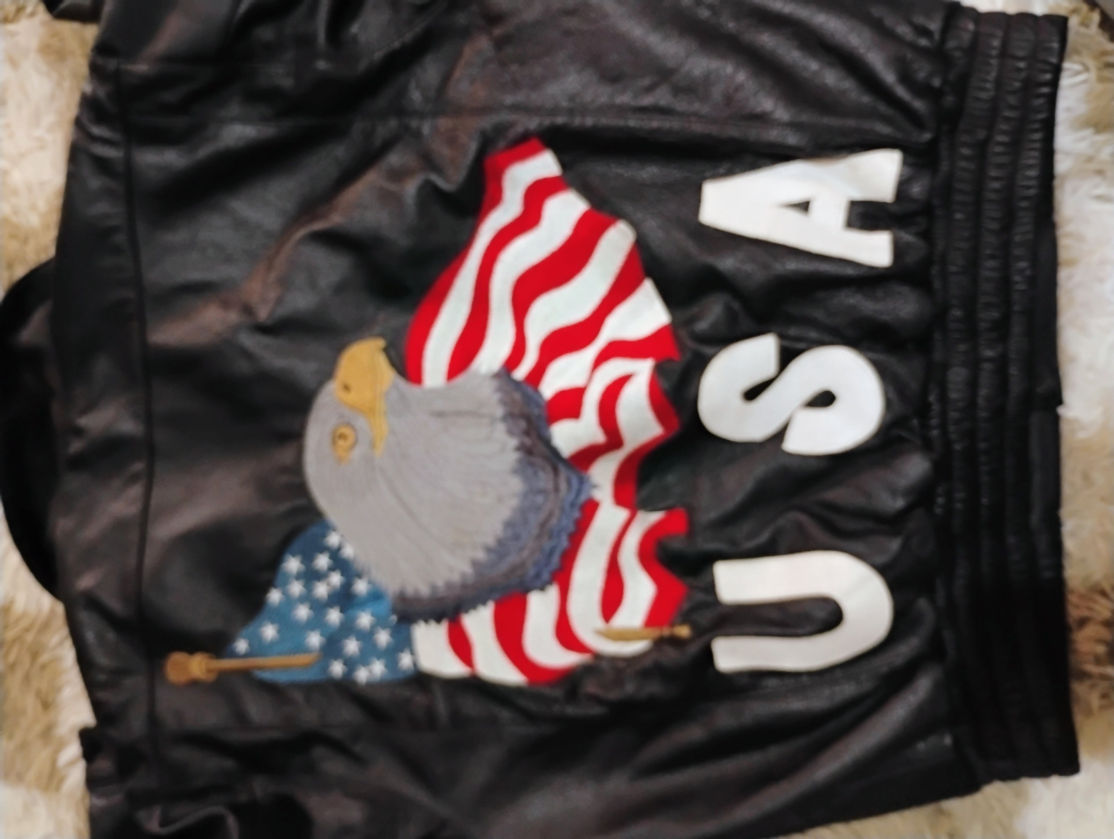 Vintage Lucky Leather Eagle Jacket Medium