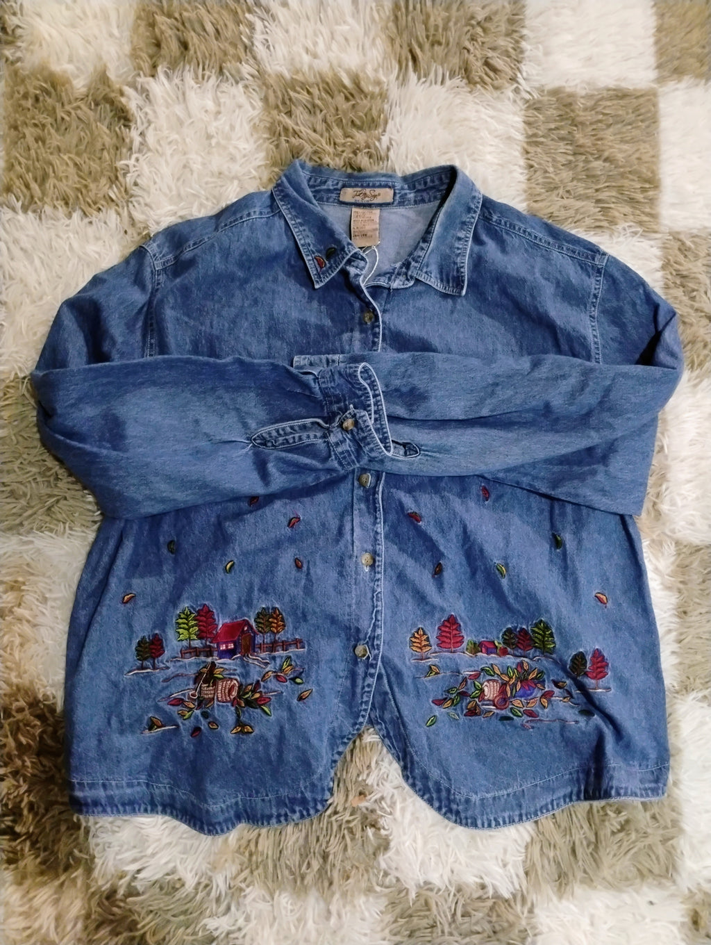 Vintage Embroidered Denim Top JMS 3XL