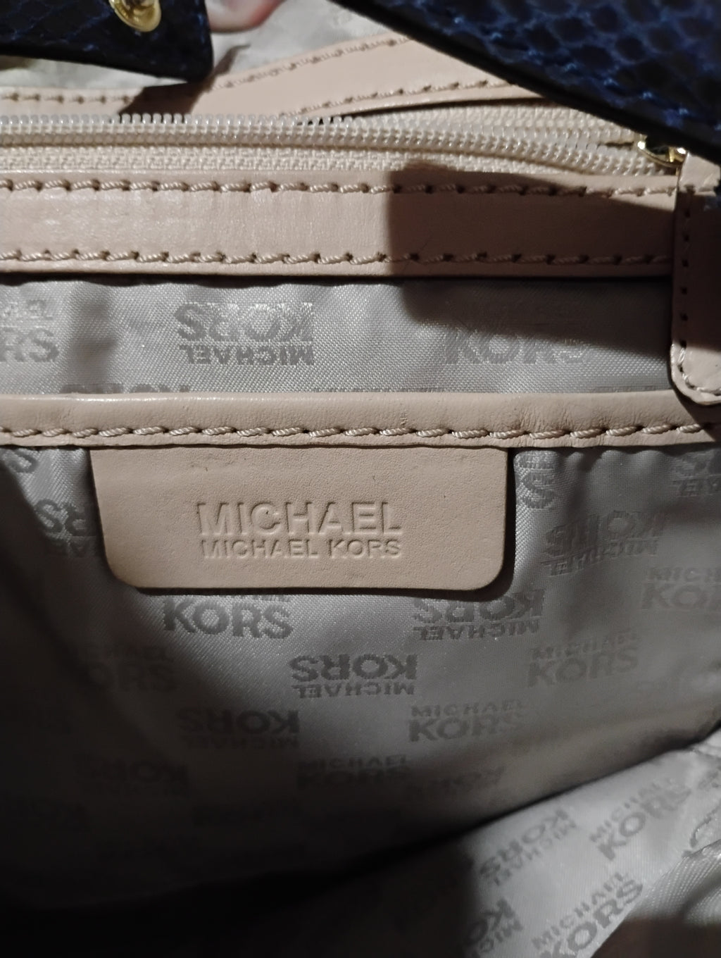 Michael Kors Snakeskin Blue Satchel Bag