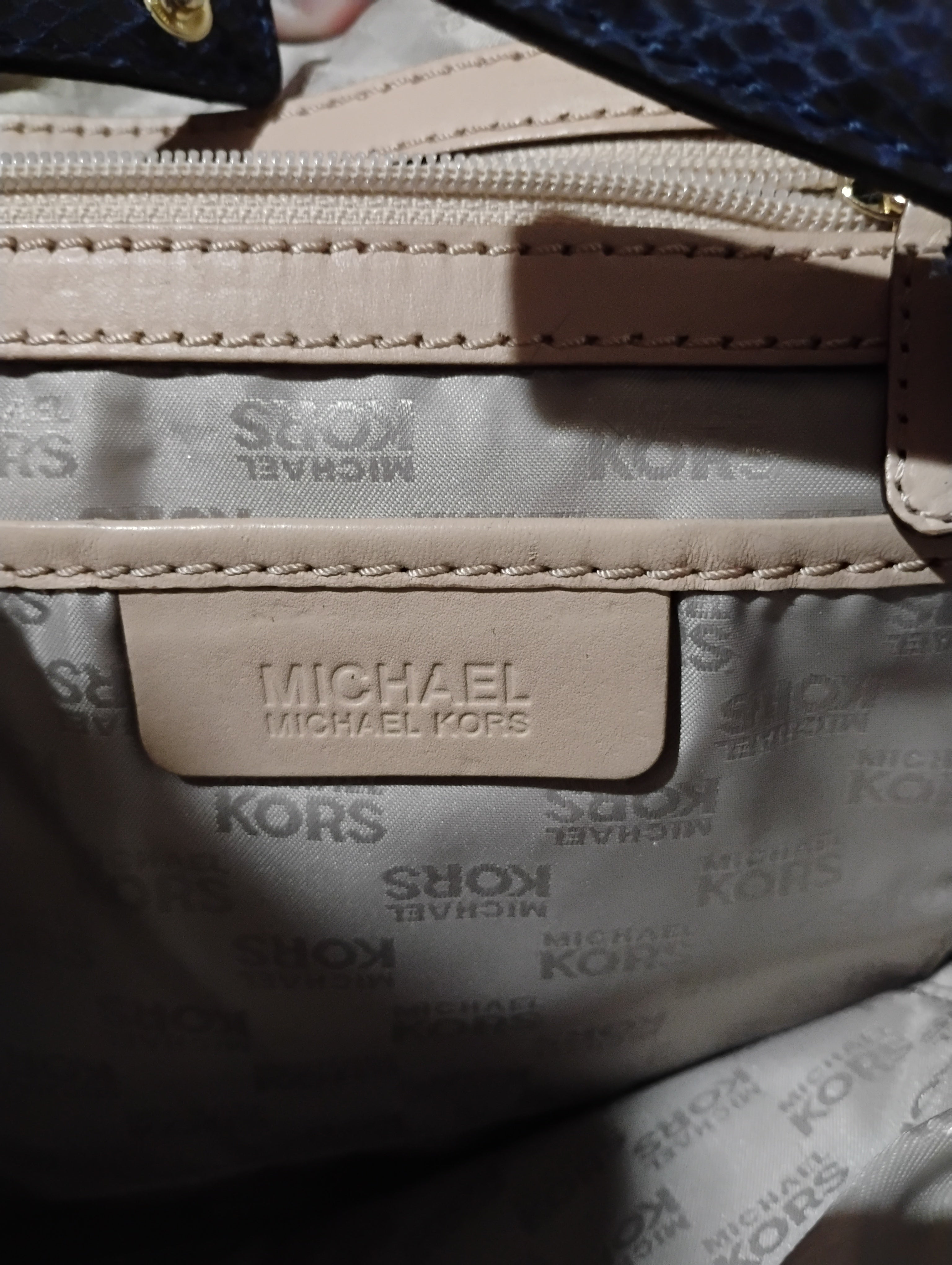 Michael Kors Snakeskin Blue Satchel Bag
