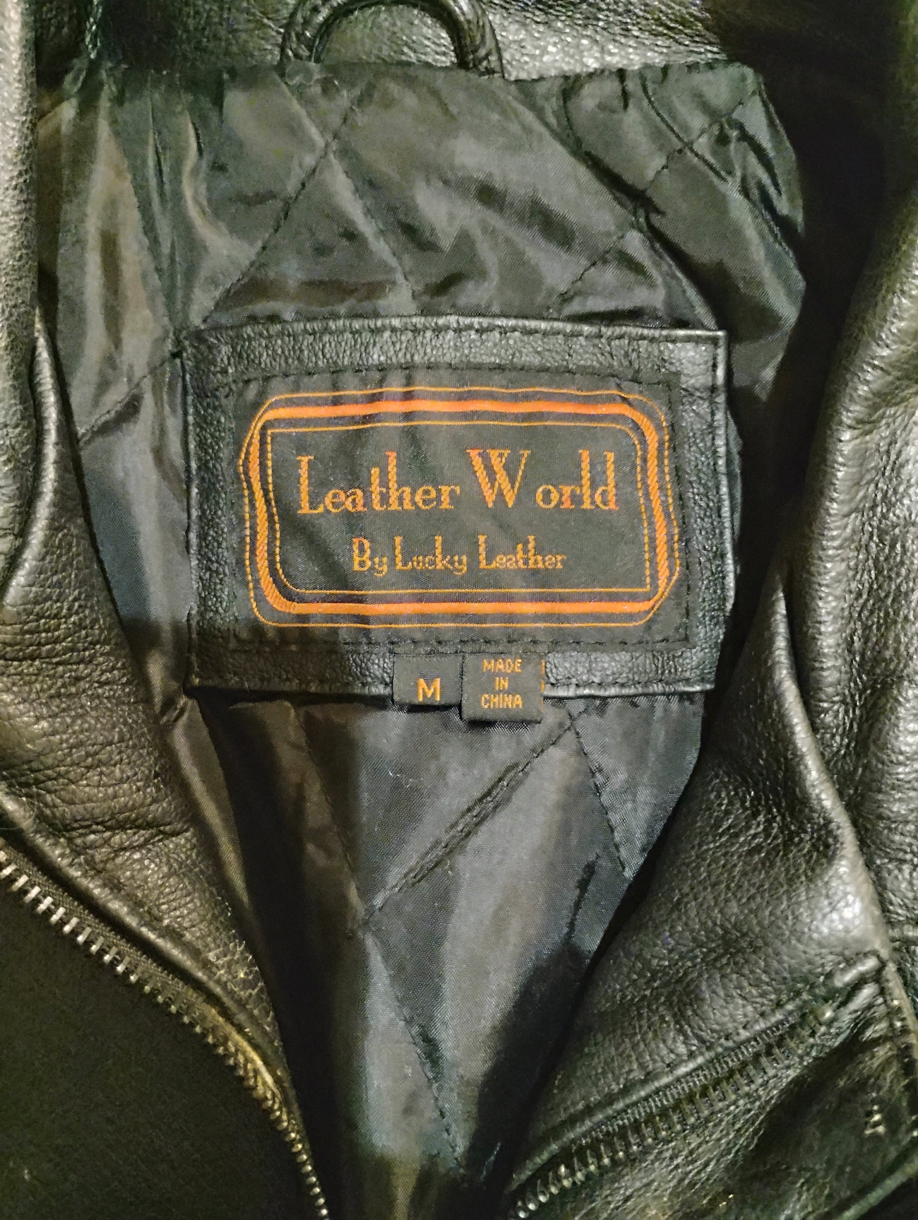 Vintage Lucky Leather Eagle Jacket Medium
