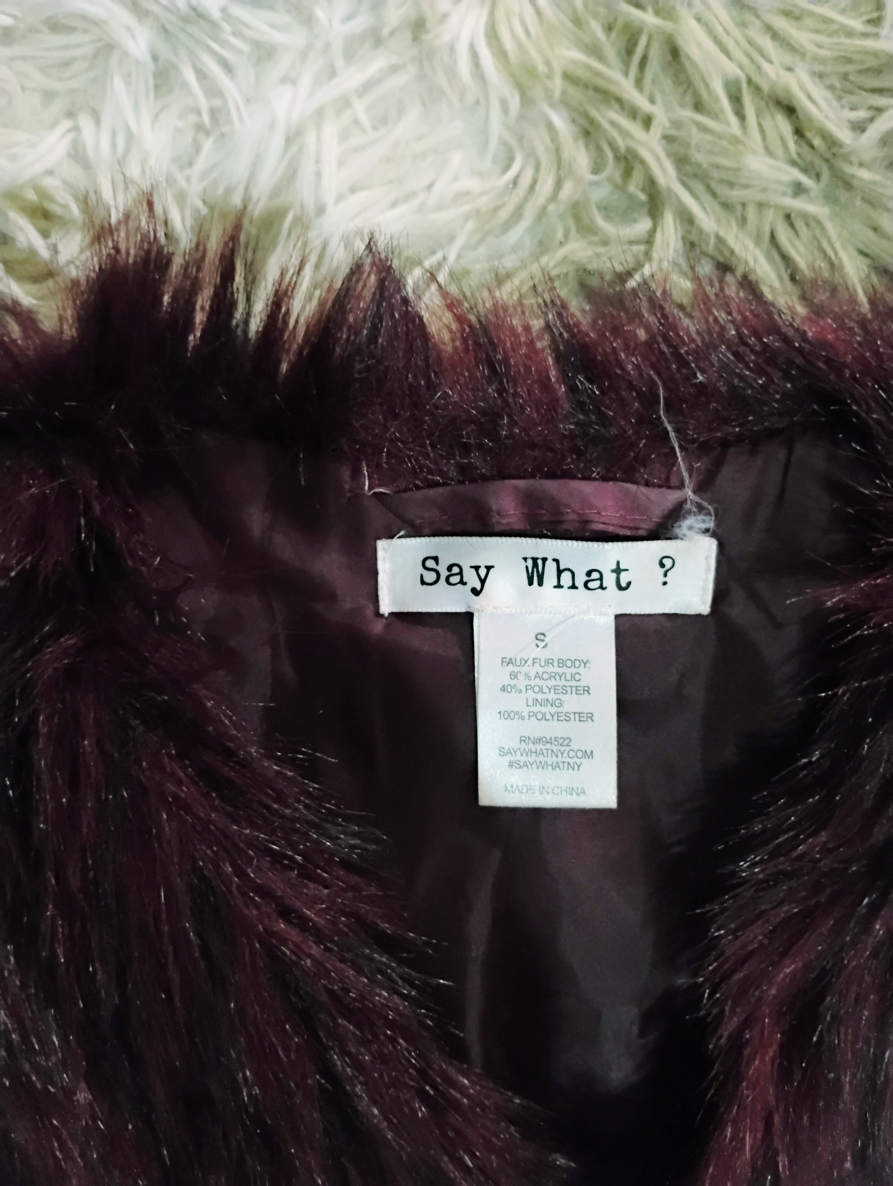 Say What Faux Fur Vest Small
